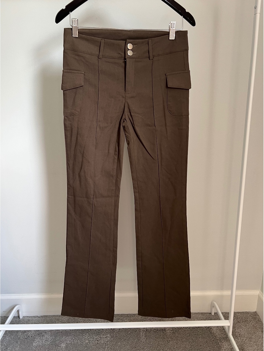 SHEIN Women’s Brown Cargo Pants Size Medium 6 High Rise Straight Leg Y2K